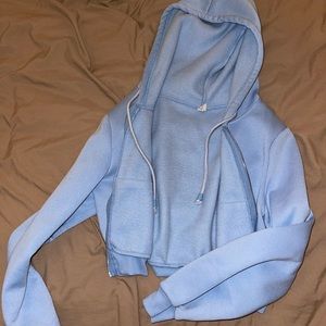Cropped blue hoodie